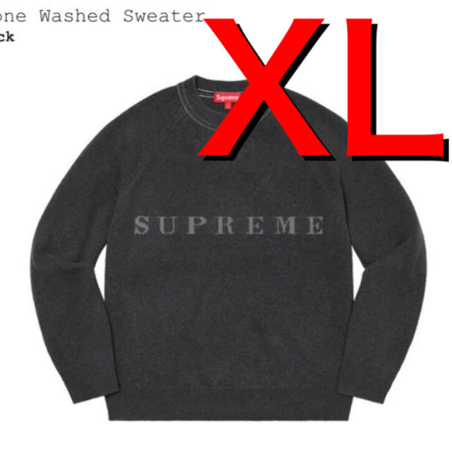 supreme Stone Washed Sweater ブラック セーター