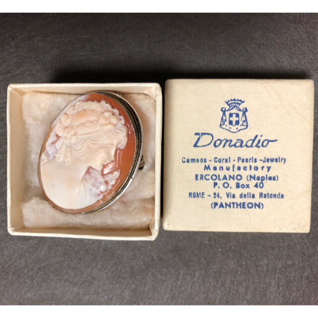 イタリア Donadio ドナディオ カメオ ブローチ ( ペンダントトップ )の