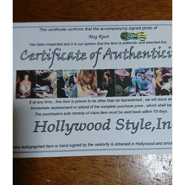 あん様専用…メグ・ライアン直筆サイン入り超 大型写真…戦火の勇気と6