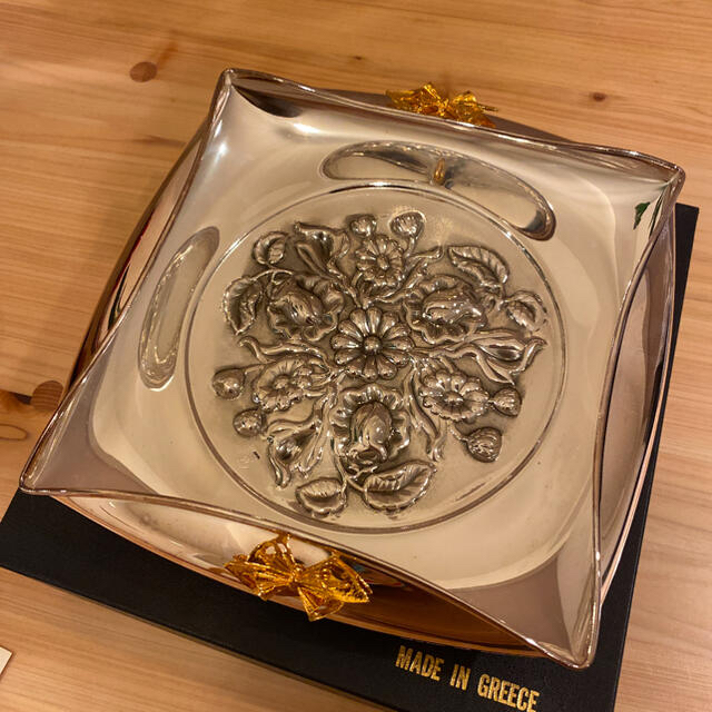 和光堂 - 銀座和光 WAKO ギリシャ製 銀仕上げ 足付きトレイの通販 by