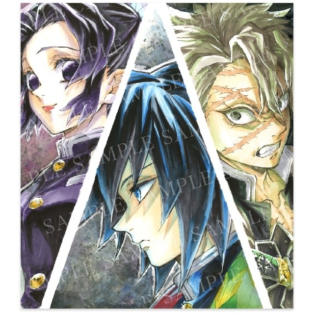 鬼滅の刃 柱合会議・蝶屋敷編 複製ミニ色紙 煉獄 義勇 しのぶ 不死川