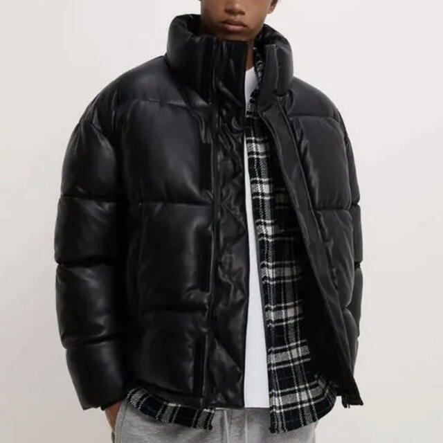 ZARA - ZARA フェイクレザー ダウンジャケットの通販 by yan's shop