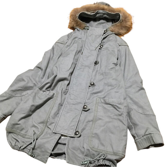 TSUMORI CHISATO - ツモリチサト フードファー付き モッズコート 裏