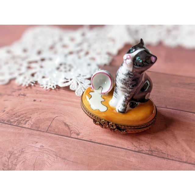 世界限定750点】 リモージュボックス 猫 証明書付 フランス 小物入れ