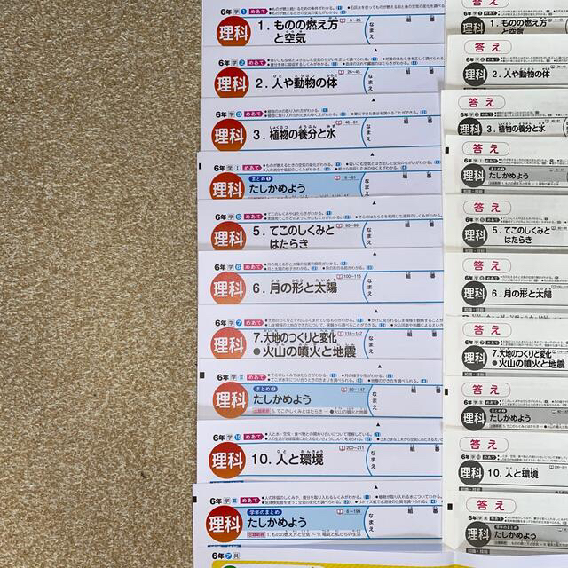 6年 カラーテスト 新学社 学校図書 理科 答え付きの通販 by hiro's