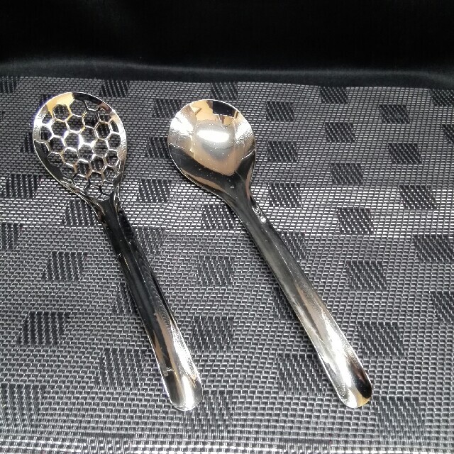 ☆a630、尚美堂.湯豆腐.スプーンセット 豆腐スプーン 銀色 銀鍍金の