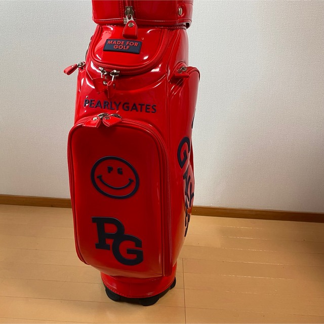 PEARLY GATES - PEARLY GATES エナメルキャディバッグ レッド 現行