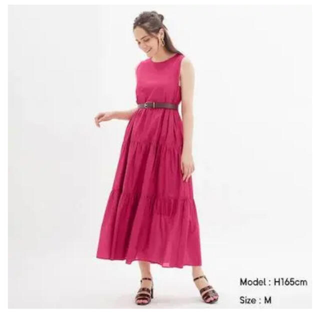 GU - GU ティアードワンピース S ピンクの通販 by 断捨離｜ジーユー