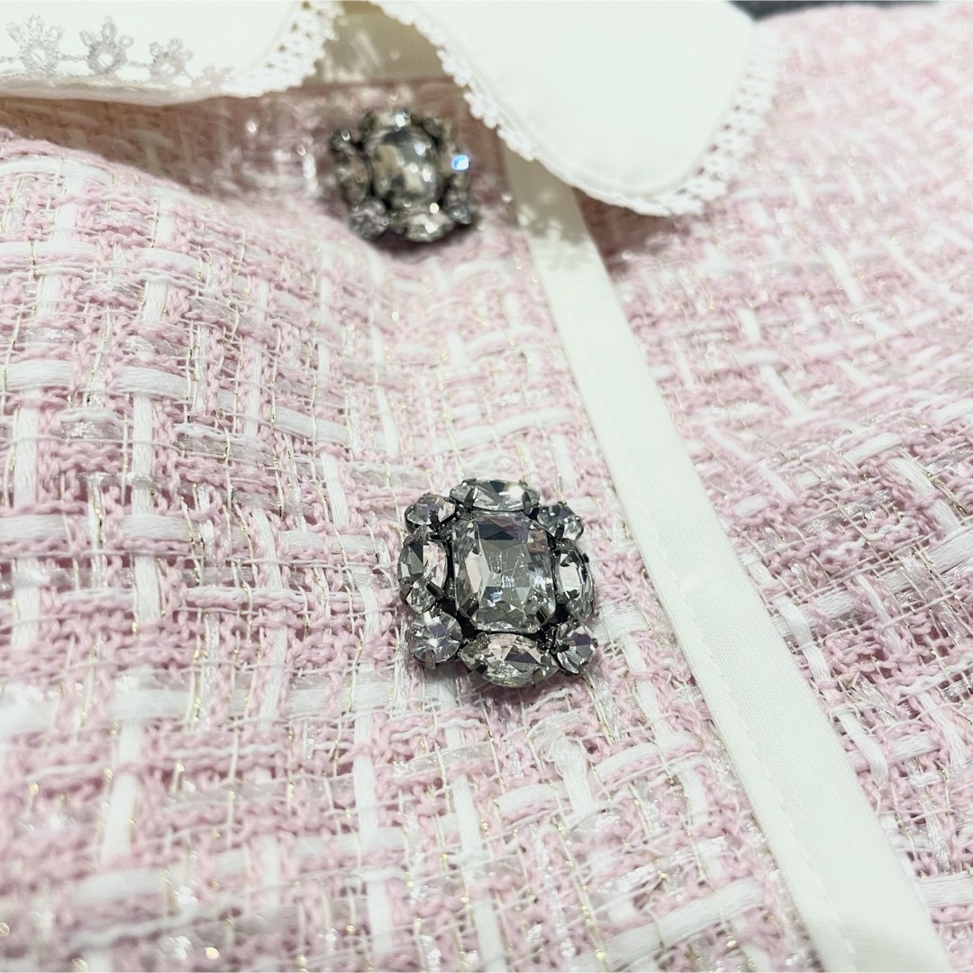 Swankiss - Swankiss ビジューツイードワンピース ピンクの通販 by