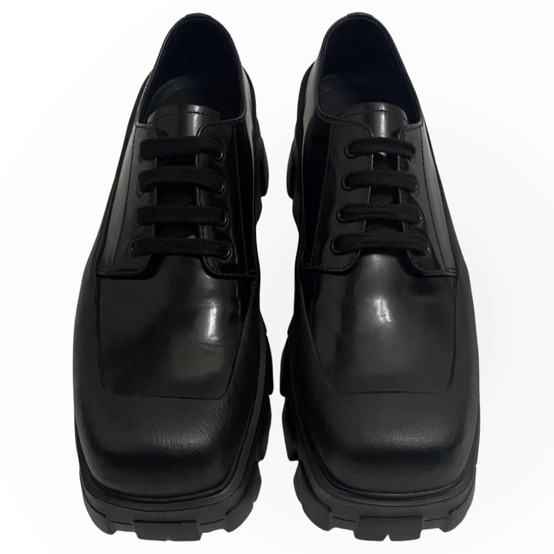 PRADA プラダ MONOLITH モノリス スクエアトゥ ダービー シューズの