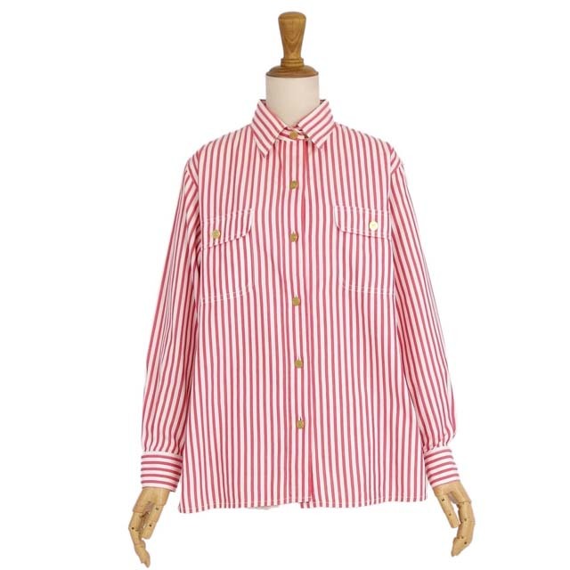 CHANEL - Vintage シャネル シャツ ブラウス ストライプ ココマーク M