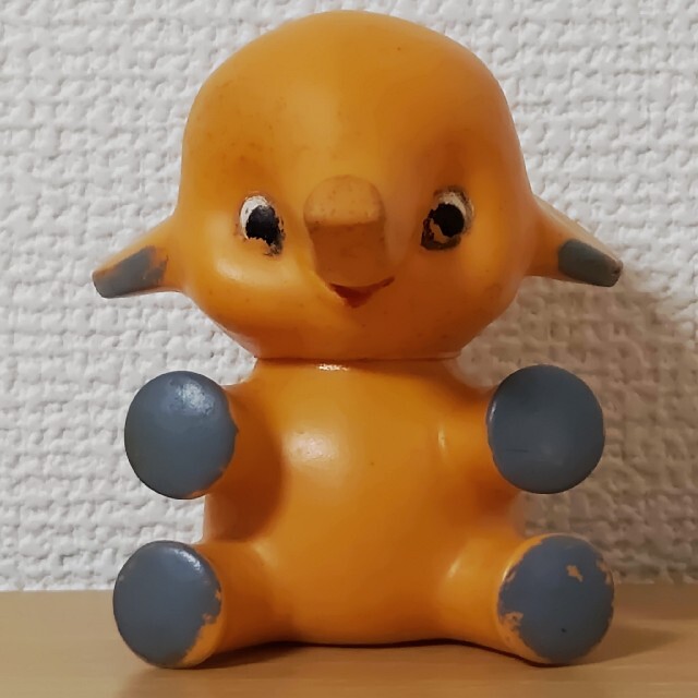 新旧ソフビ当時物！鼻が長い象サトちゃん佐藤製薬ゾウ8cm紙袋ケロ