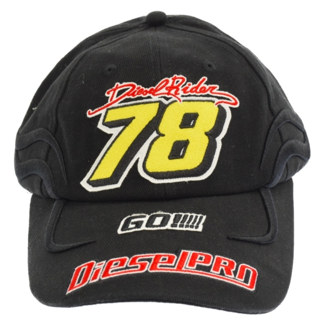 DIESEL - DIESEL ディーゼル 78ロゴ刺繍デザイン キャップ ブラック