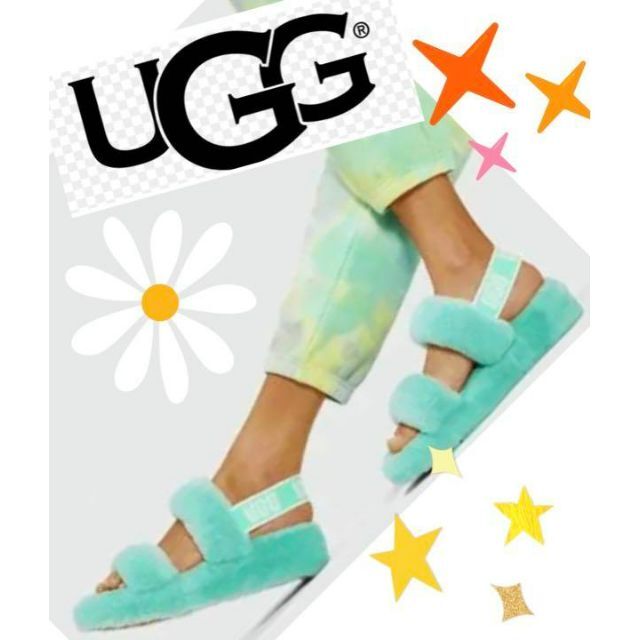UGG - 完売。。。。。✨25✨可愛ターコイズ✨UGG✨OH YEAH✨厚底ファー