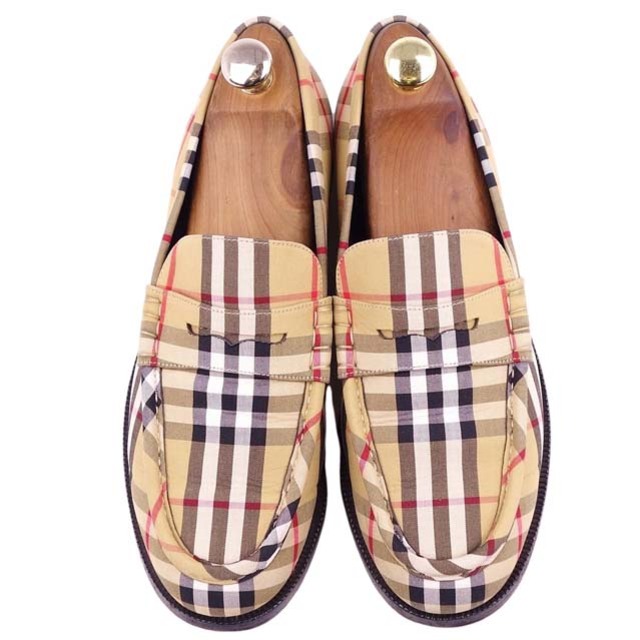 BURBERRY - バーバリー ローファー チェック キャンバス モカシン