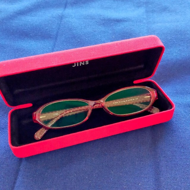 JINS - 【JINS】Airframe +swiss technology オーバル 赤の通販 by