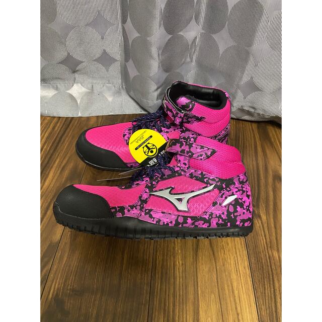 ミズノMIZUNO安全靴オールマイティSD13H限定カラーピンクxシルバー