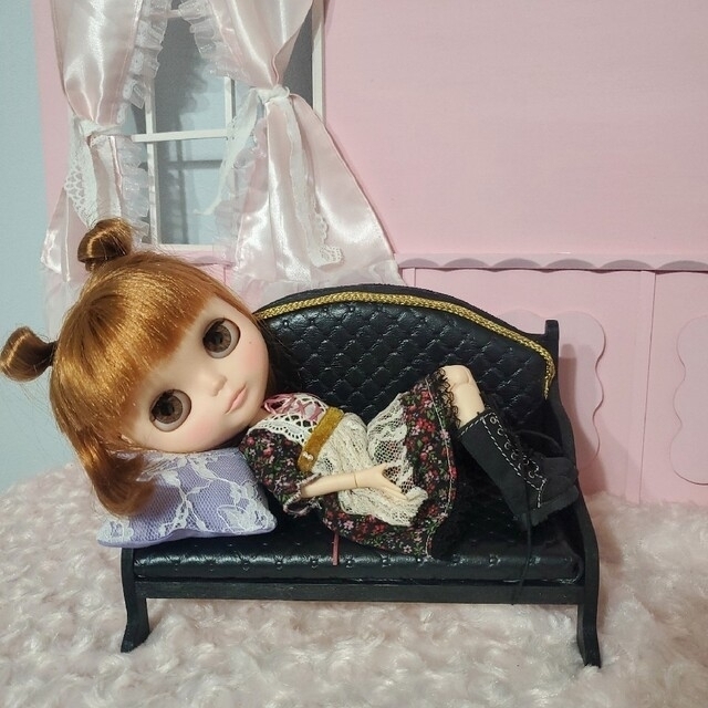 □ミニチュアドールソファー□(ブライス、リカちゃんなどに）BA-29
