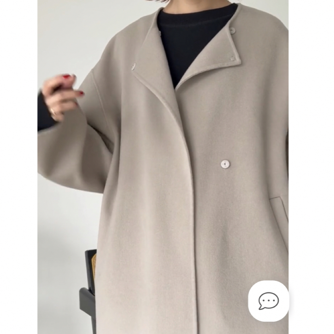 SLOBE IENA - HAMILTONダブルフェイスウールショートコート ベージュの