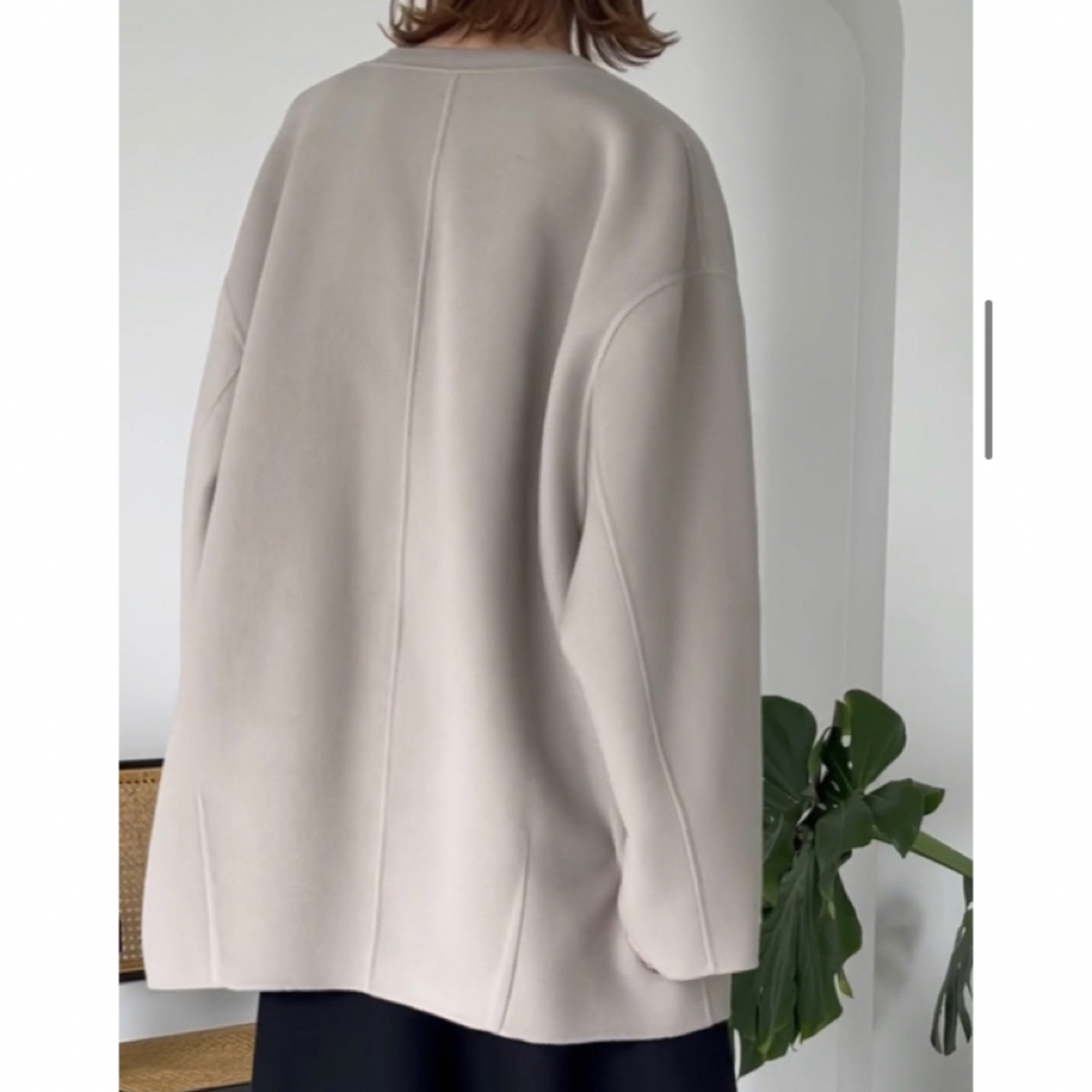 SLOBE IENA - HAMILTONダブルフェイスウールショートコート ベージュの