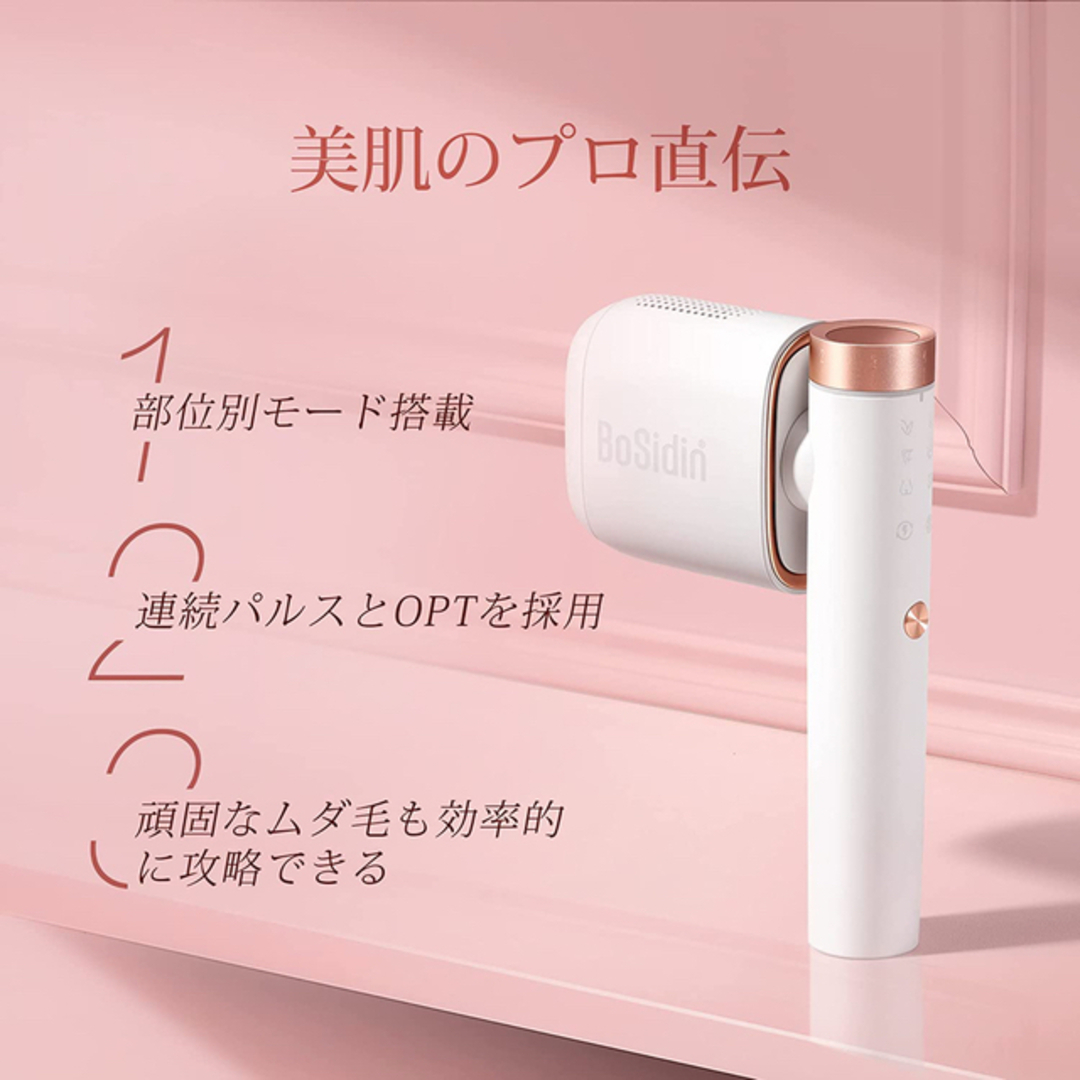 未開封 BoSidin 家庭用脱毛器 無痛 光 メンズ レディース ホワイトの
