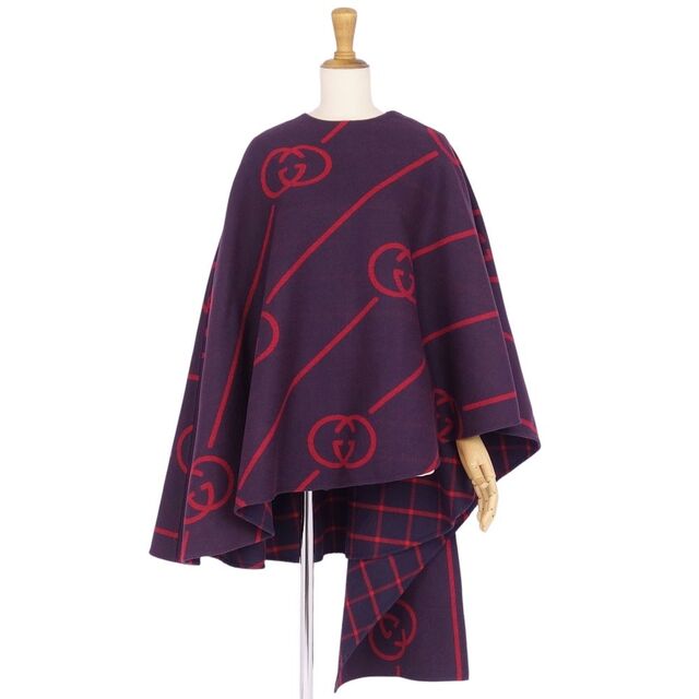 GUCCI - 極美品 グッチ GUCCI ポンチョ コート ケープ インター