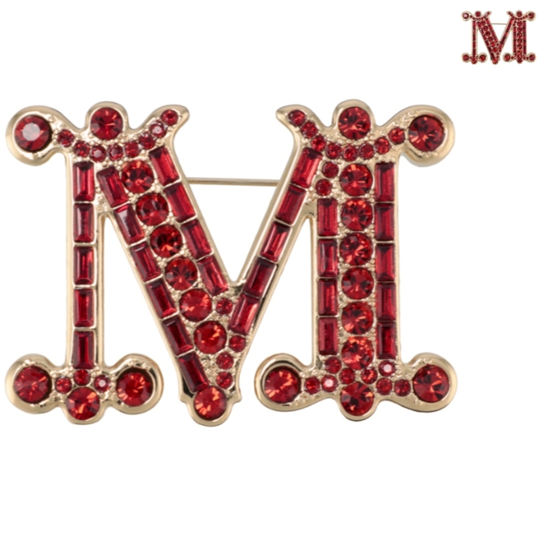 MaxMara/マックスマーラ Mロゴブローチ(クリスタル)