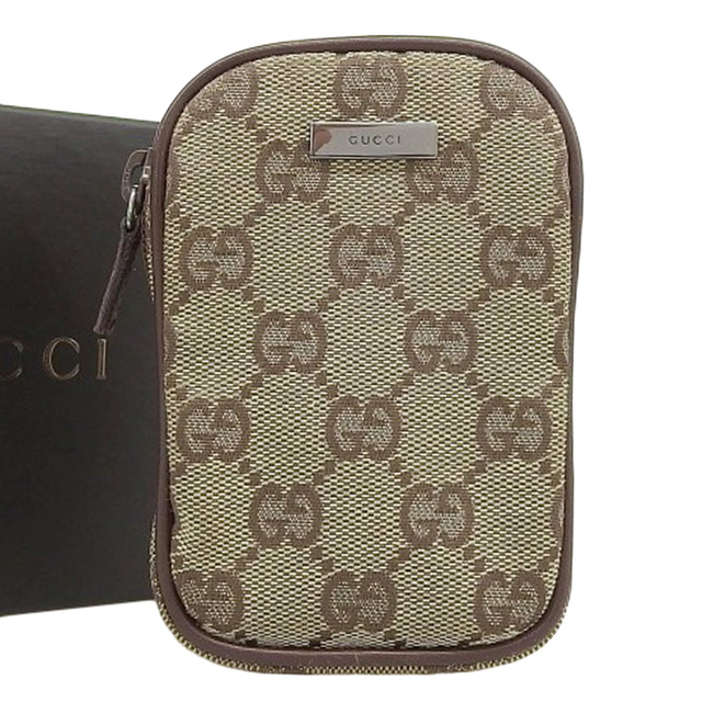 GUCCI - 【本物保証】 箱付 グッチ GUCCI GGキャンバス 小物入れ