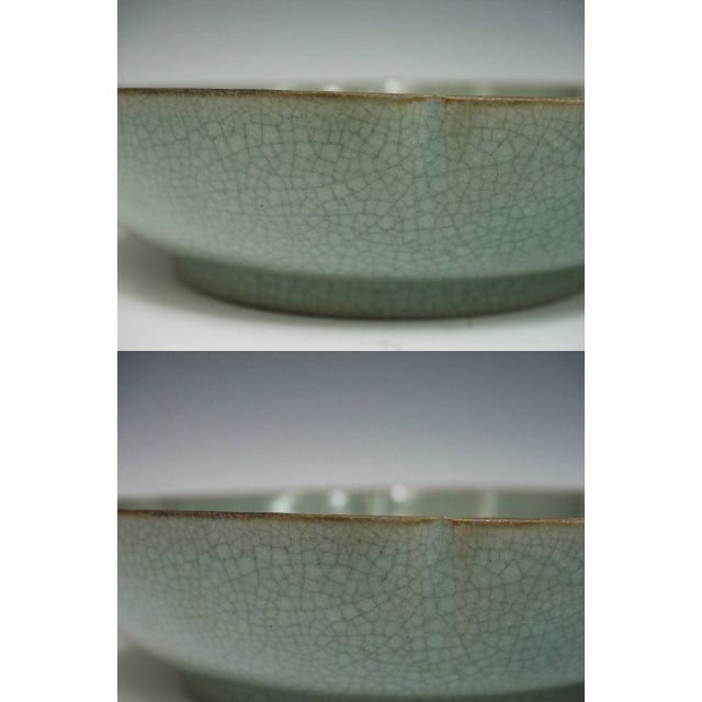 中国美術 宋 汝窯 青磁皿 青磁筆洗 幅18cm 箱付 中国古玩 c21112の通販