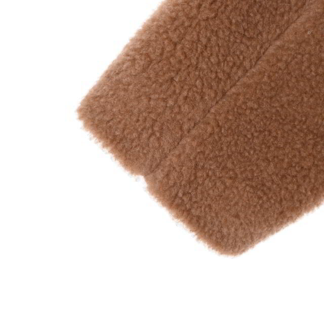 Solleciti キャメル シルク ボア ダブルブレスト ベルテッド コートの