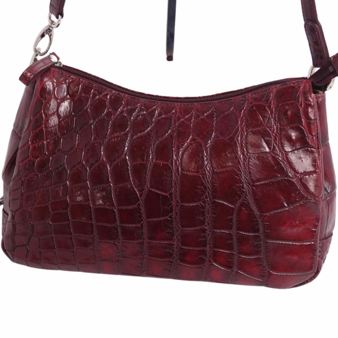 極美品 クロコダイル CROCODILE バッグ JRA ショルダーバッグ マット