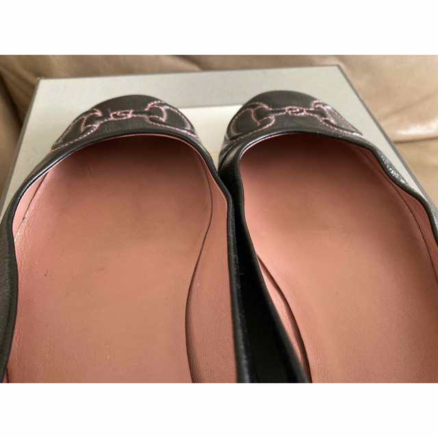 GUCCI - GUCCI フラットシューズ グッチ ビット ピンク ステッチ