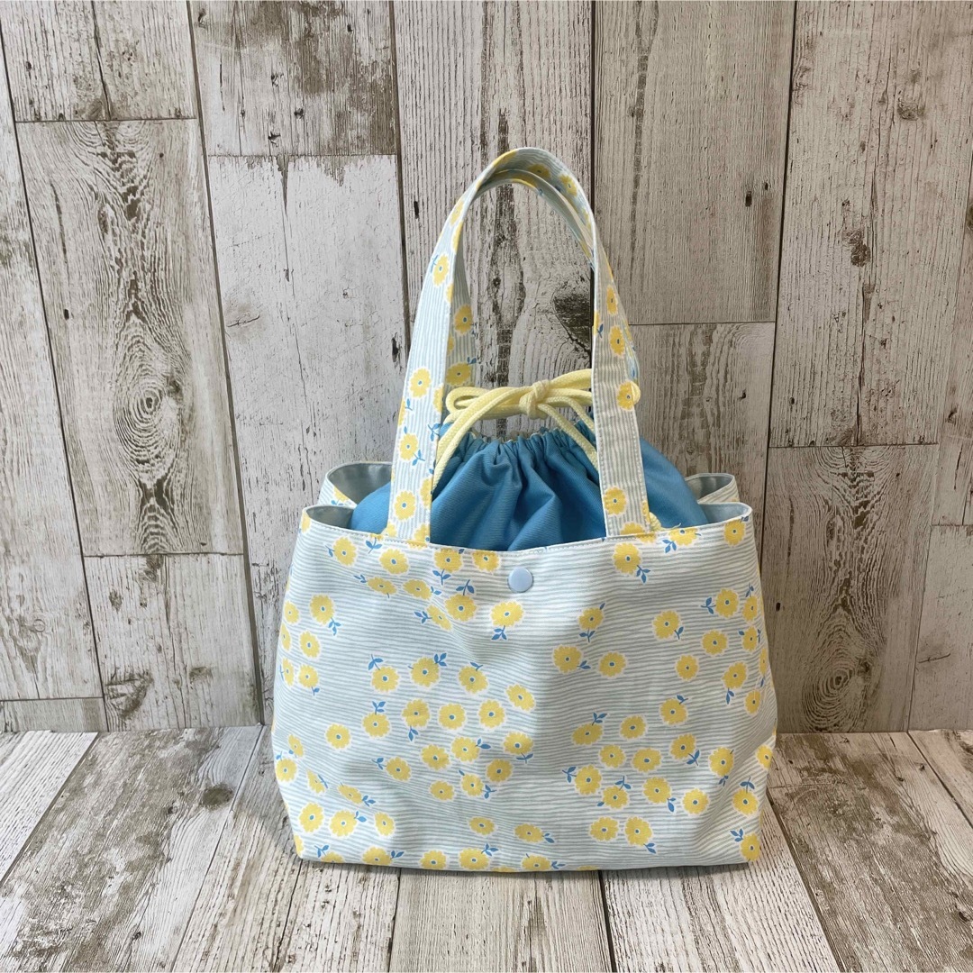 1547】あおりポケットの巾着 ショルダーバッグ＊ミナペルホネン 1547