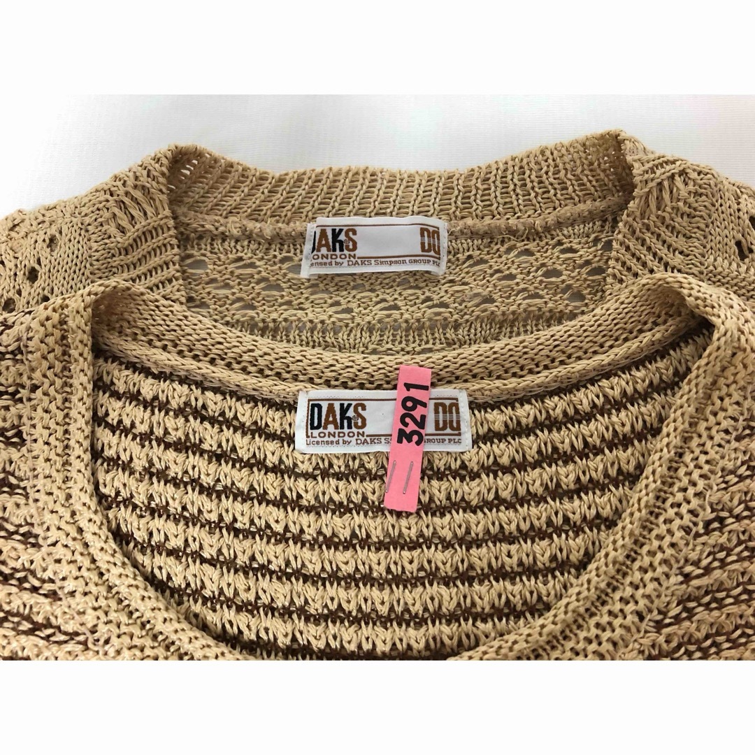 DAKS - DAKS ダックス 七分袖 麻混 ニットアンサンブル（L）の