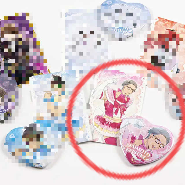 エイプリルフール 魔法少女おじさん 缶バッジ チェキ風カード 舞元啓介