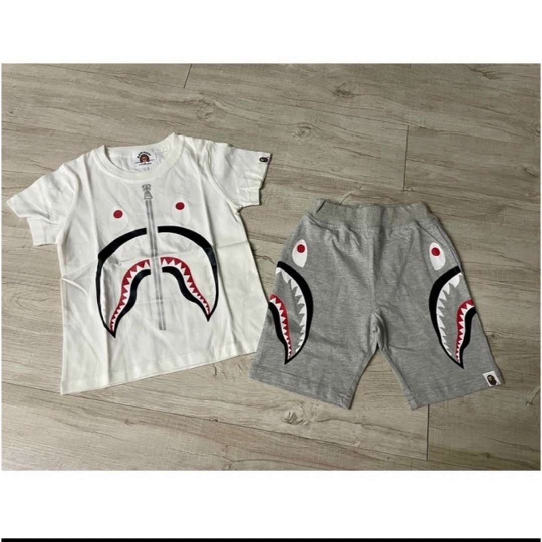 キッズエイプシャークモチーフプリントT&ショートパンツセットアップ