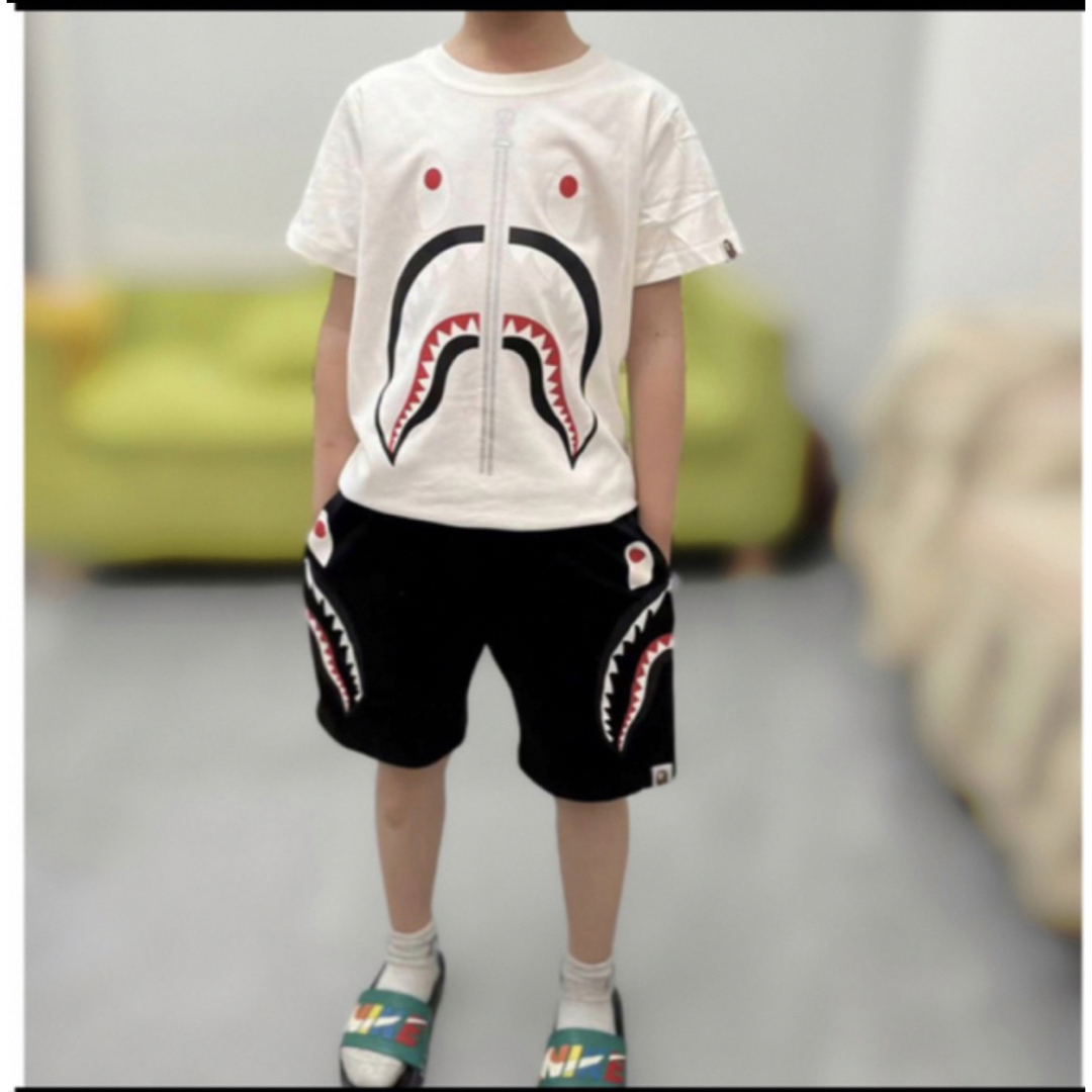 キッズエイプシャークモチーフプリントT&ショートパンツセットアップ