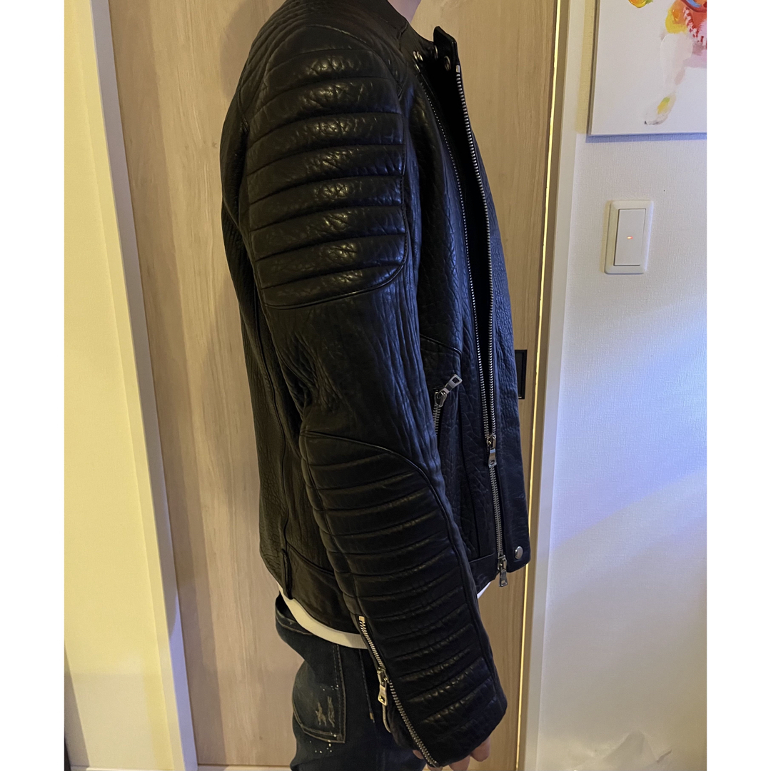 BALMAIN - 極美品☆ BALMAIN 牛革 定番レザージャケット☆バルマン(着