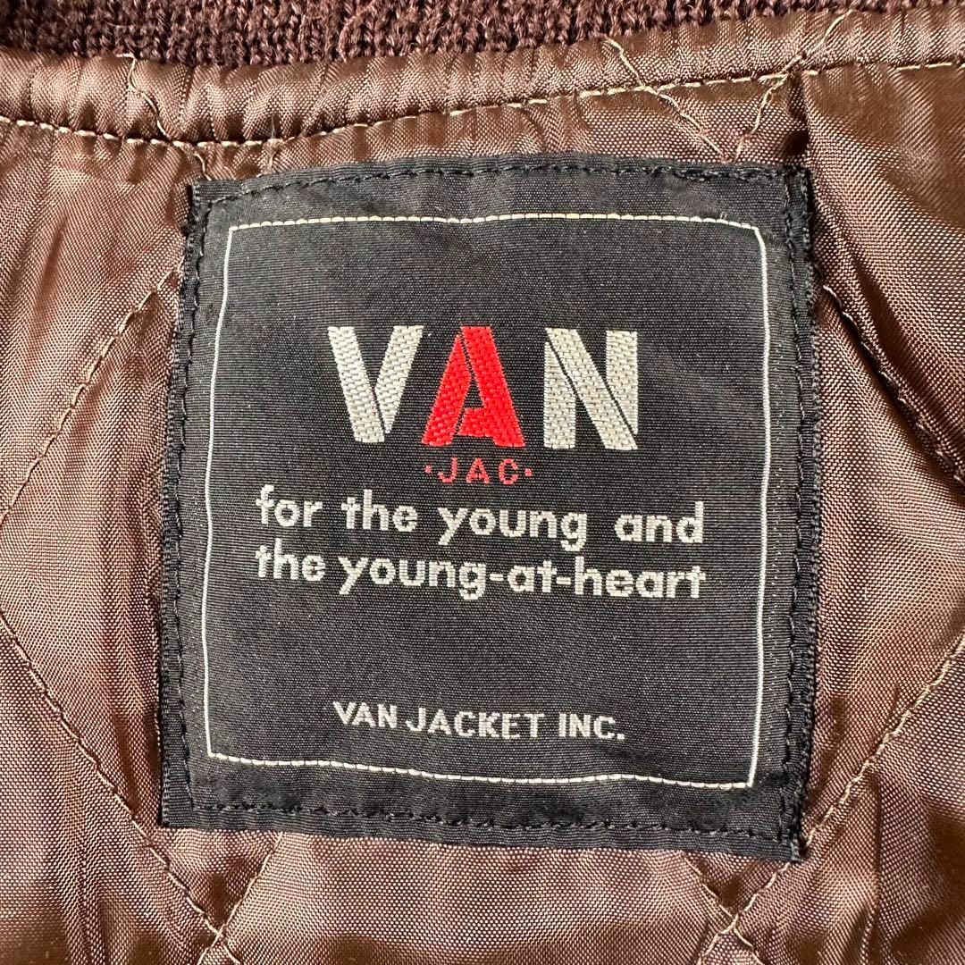 VAN Jacket - 【激レア】VAN JACKET スタジャン 黒×茶 袖レザー Mの