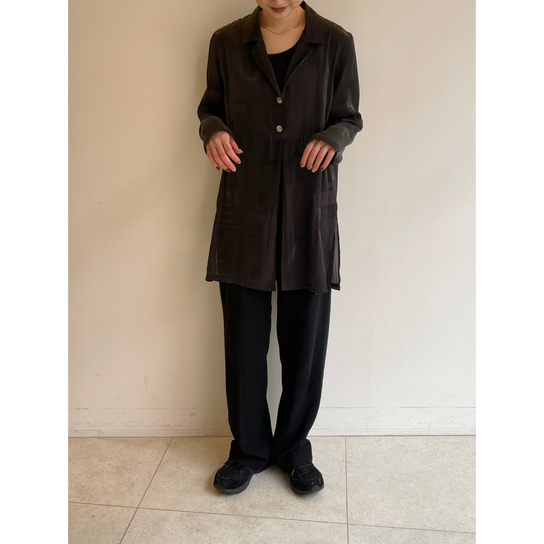 ENOF sheer jacket シアーシャツブラック
