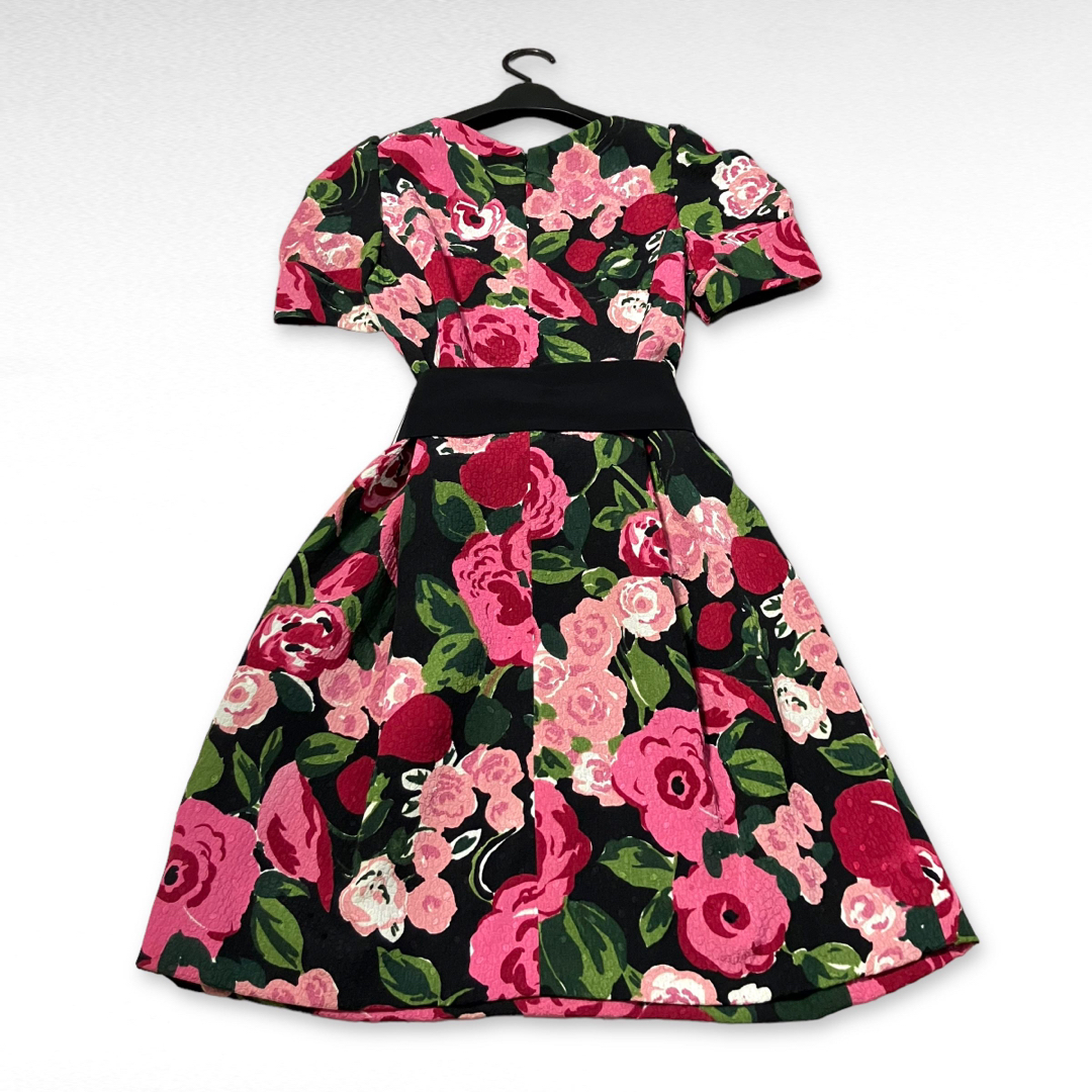 M'S GRACY - 未使用級✨エムズグレイシー 薔薇柄 ワンピース バルーン