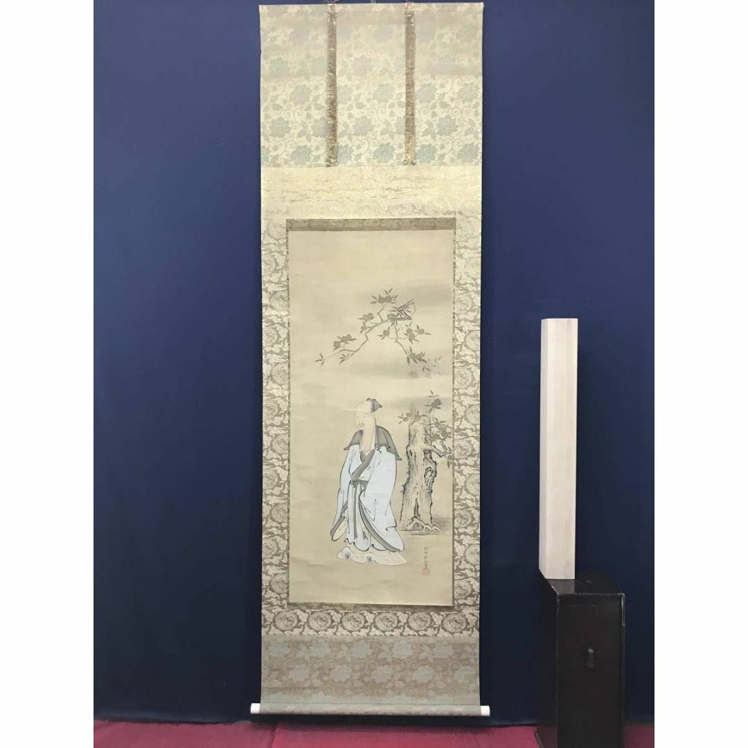 真作】狩野探信/桃仙人図/人物図/掛軸☆宝船☆AC-168の通販 by 掛軸