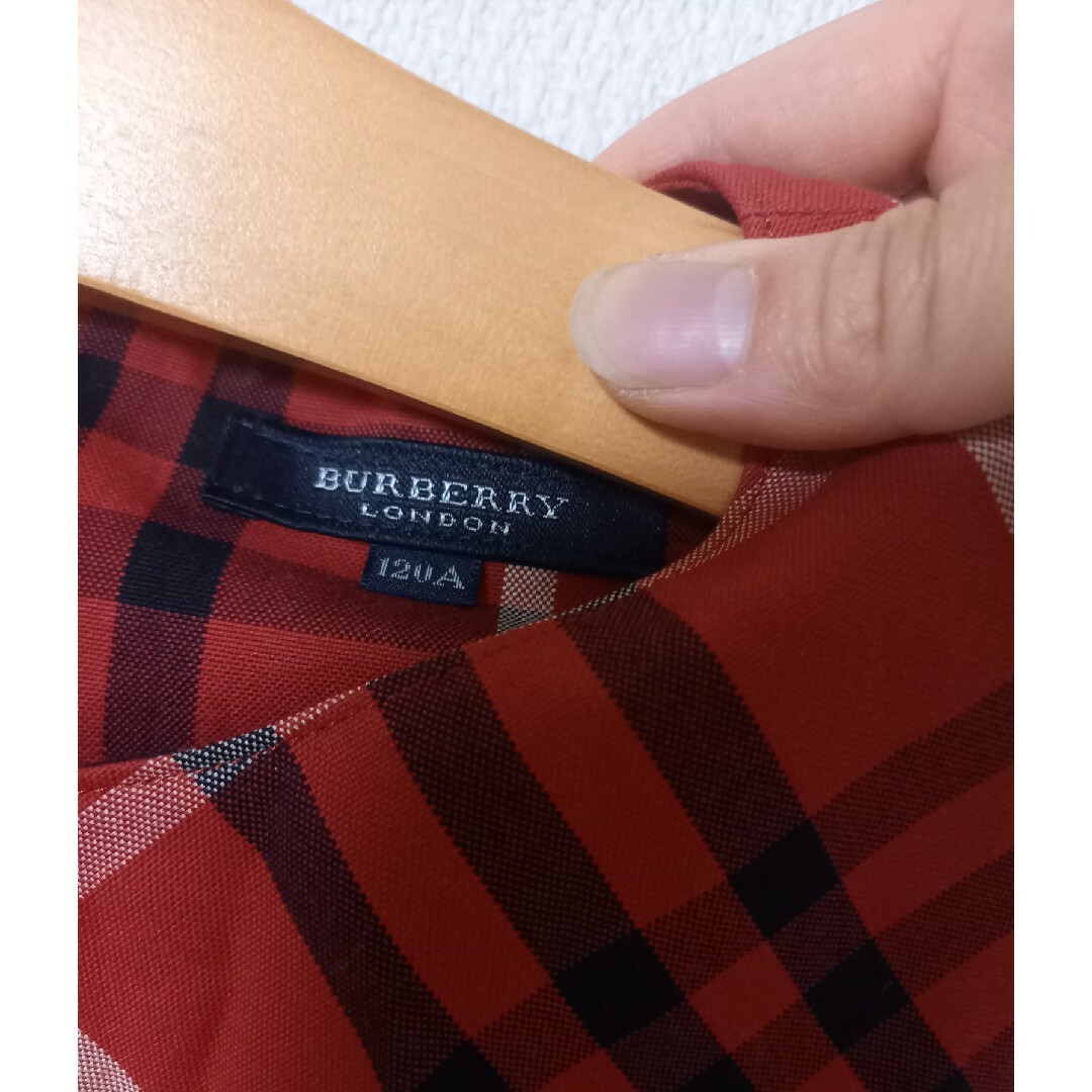 BURBERRY - バーバリーロンドン ノースリーブ ワンピース 赤 チェック