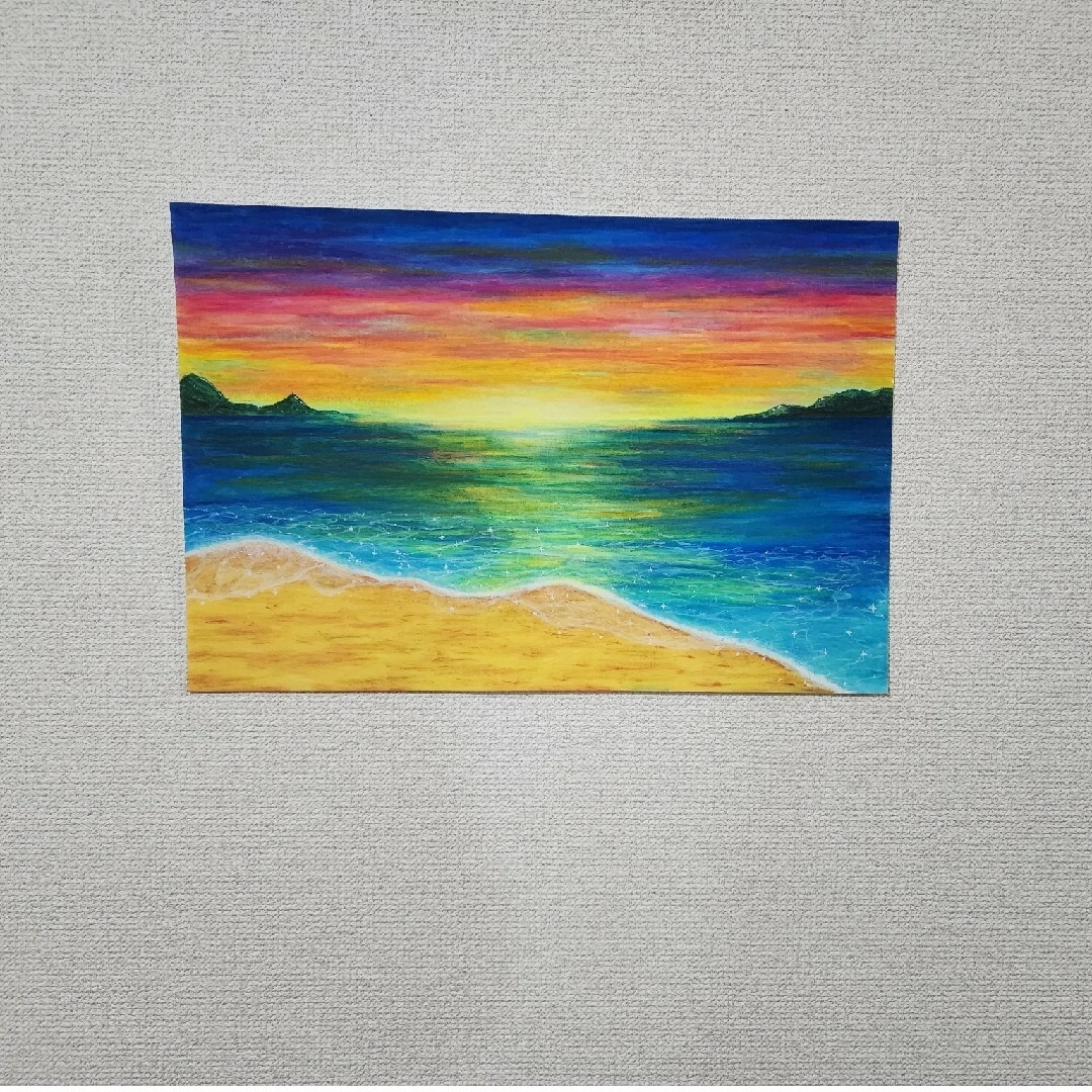 パステル画 風景画 海の絵 絵画の通販 by ☆ハッピーカラー☆｜ラクマ