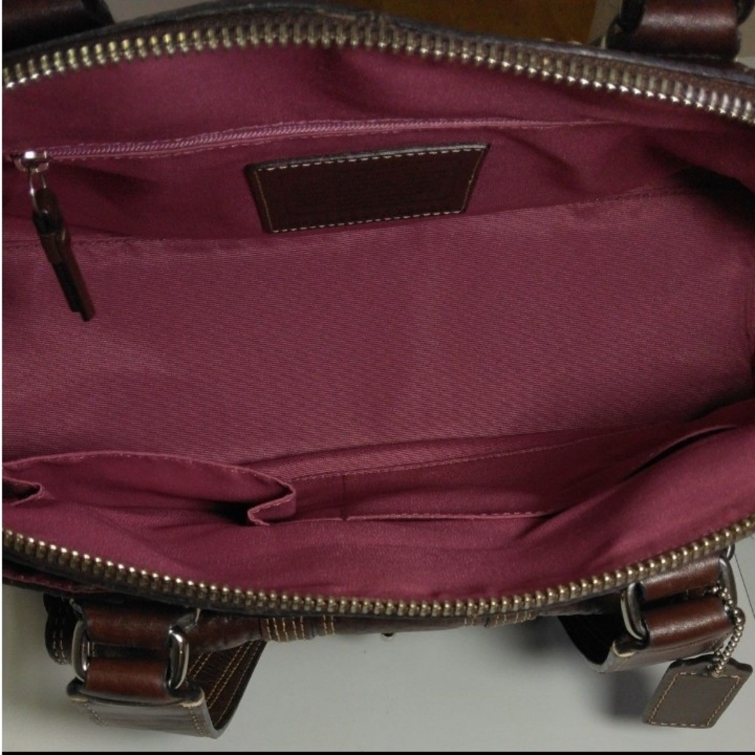 COACH - コーチ ハンプトンズ レザー ジップ サッチェル ハンドバッグ