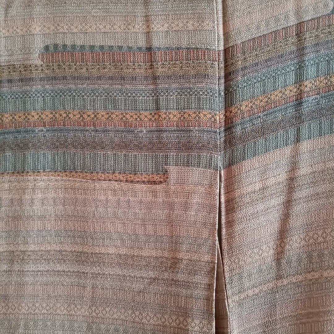 縮緬 小紋柄訪問着 手刺繍添え