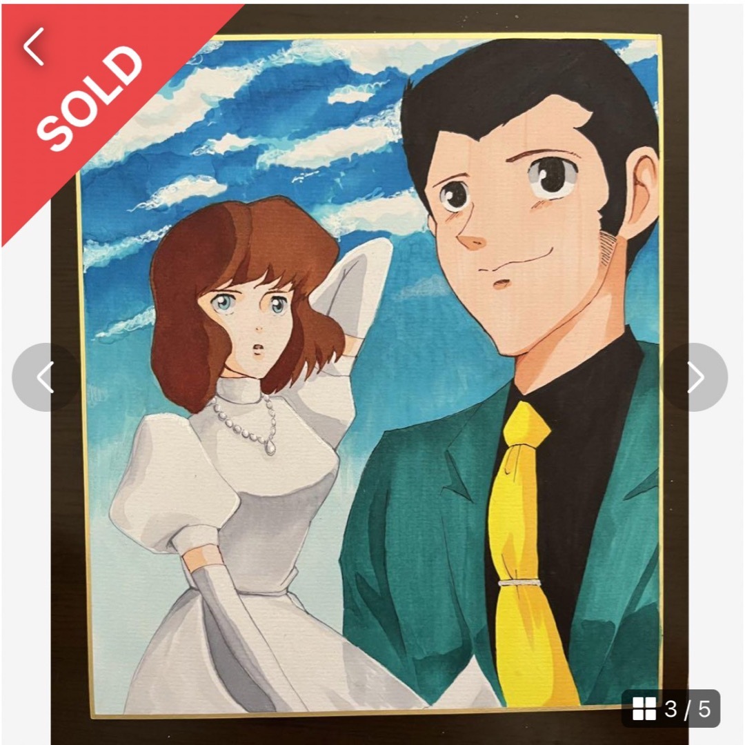 完売】ルパン三世 カリオストロの城 ファンアート 手描きイラストの