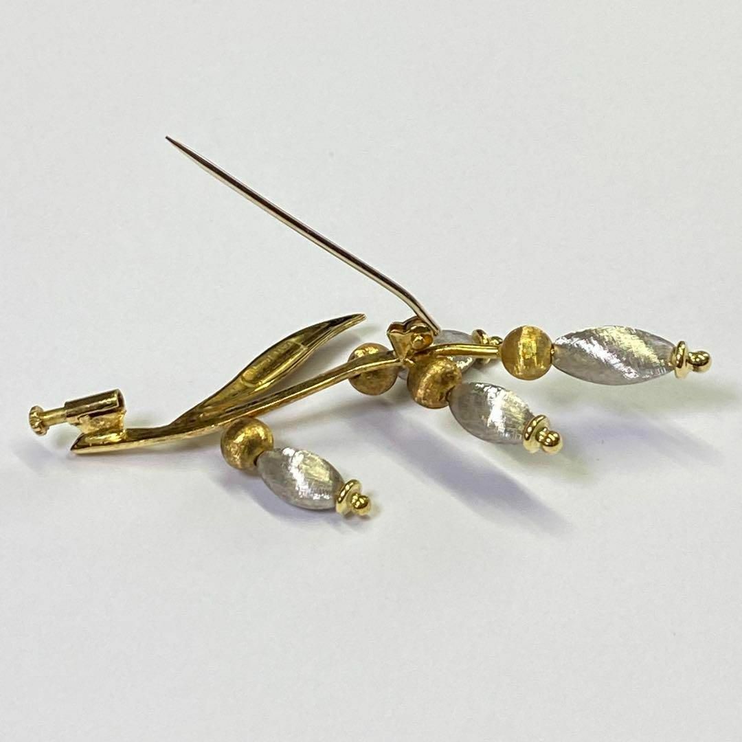 K18・K18WG ブローチ イタリア製 18金 イエローゴールド おしゃれの