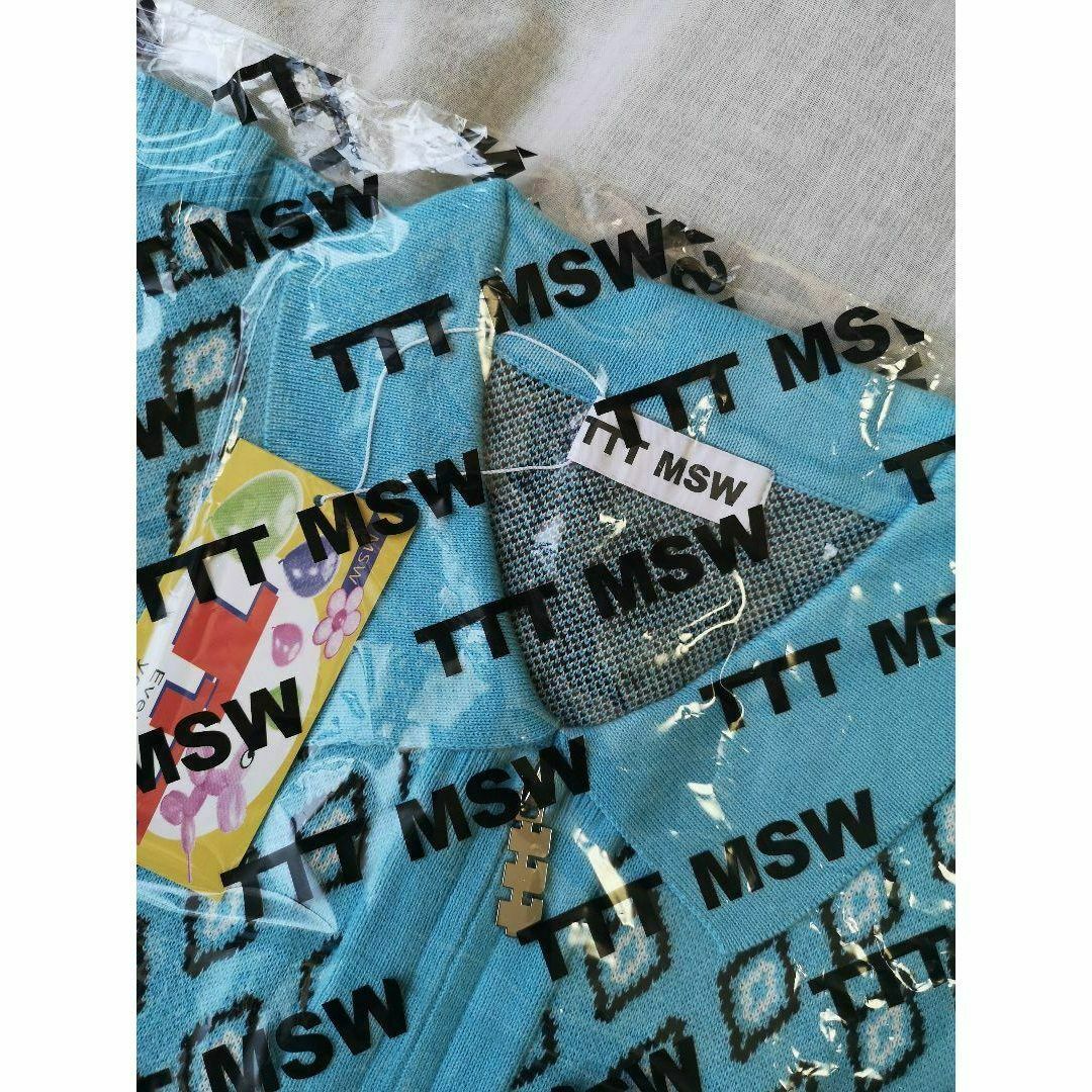 TTT_MSW - TTT_MSW Diamond Knit Polo ブルー 新品 タグ付き XLの通販