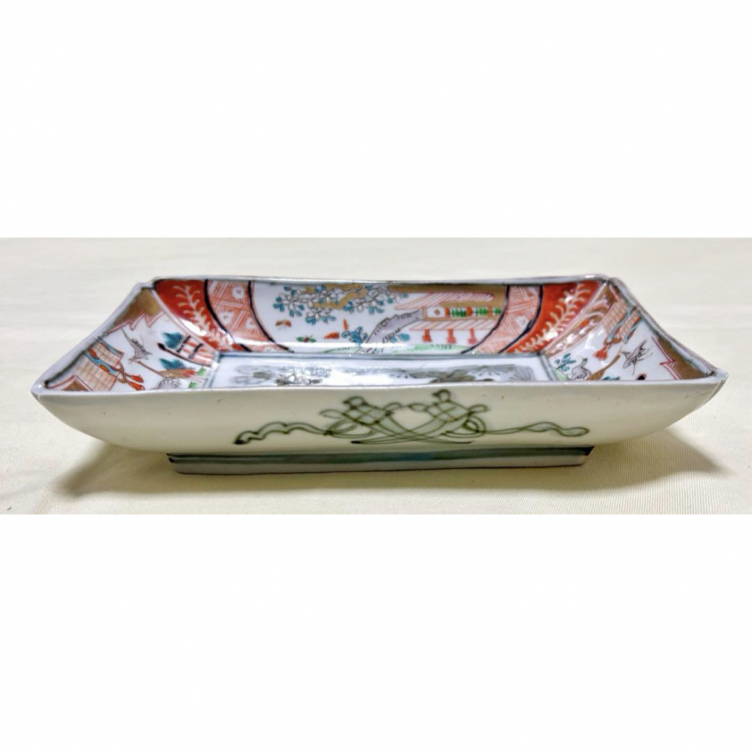 古伊万里 色絵鶴松竹梅楼閣文 長皿1枚 アンティ－クの通販 by 美希's